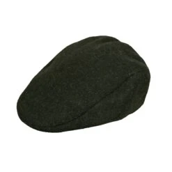Men’s Abraham Moon Plain Tweed Flat Cap -Dents Luxury Accessories Sales 1 3004 Olive