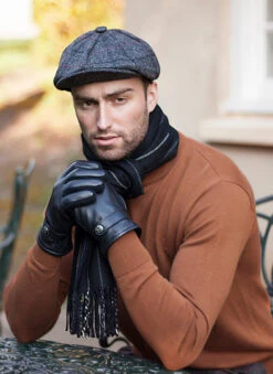 Men's Abraham Moon Check Tweed Newsboy Cap -Dents Luxury Accessories Sales 1 3039 Charcoal c1f42ed3 f7ae 4cd3 b406 4617bf812e95