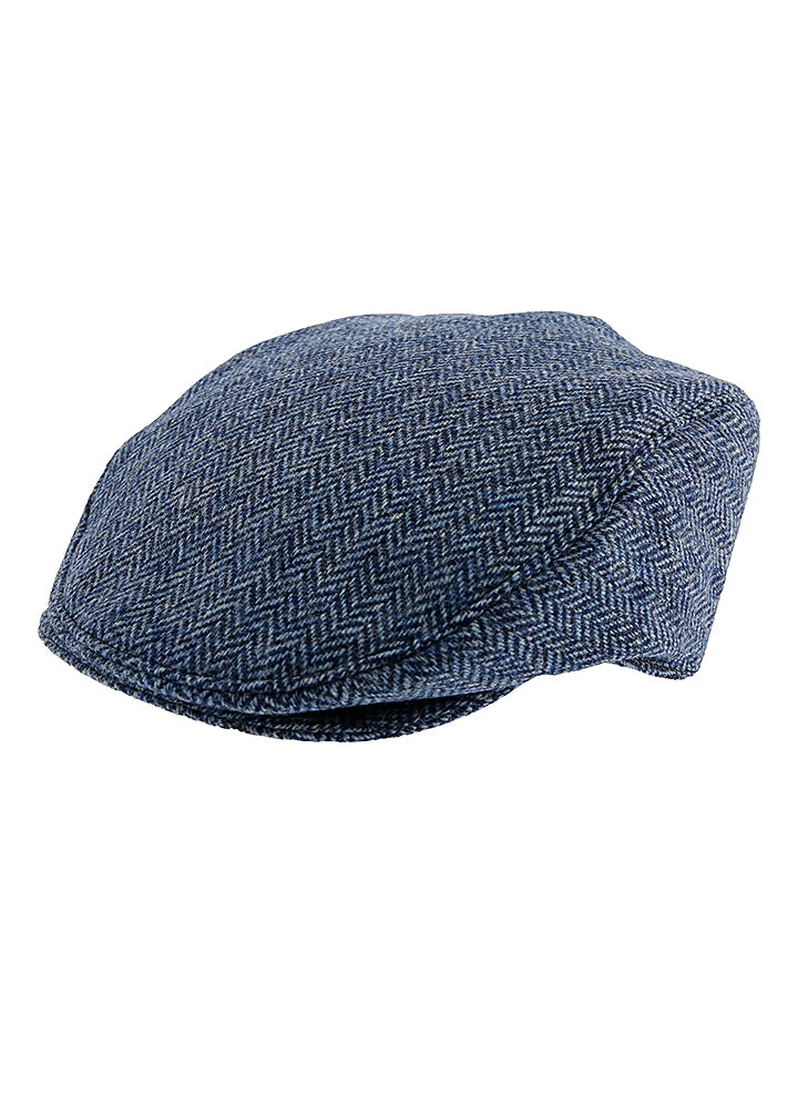 Men's Abraham Moon Herringbone Tweed Flat Cap 1 Men's Abraham Moon Herringbone Tweed Flat Cap