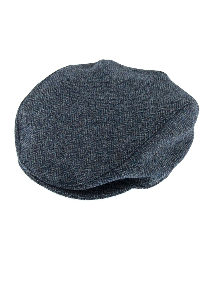 Men's Abraham Moon Herringbone Tweed Flat Cap 2 Men's Abraham Moon Herringbone Tweed Flat Cap - Image 2