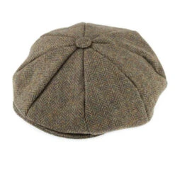 Men's Abraham Moon Herringbone Tweed Newsboy Cap -Dents Luxury Accessories Sales 1 3042Spruce
