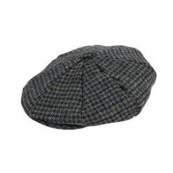 Men's Abraham Moon Tweed Dogtooth Check Newsboy Cap -Dents Luxury Accessories Sales 1 3044 Graphite