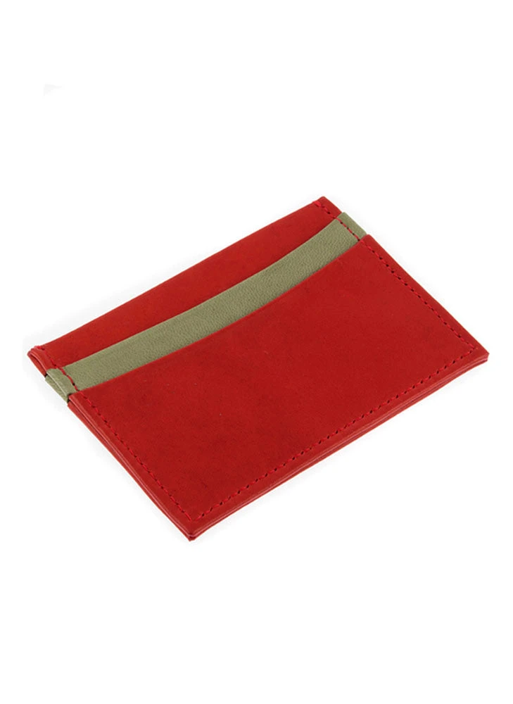 Heritage Two-Tone Lambskin Leather Card Holder 2 Heritage Two-Tone Lambskin Leather Card Holder - Image 2