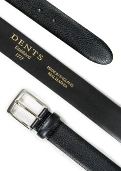 Men’s Heritage Pebble-Grain Leather Belt -Dents Luxury Accessories Sales 12 4606Black 4