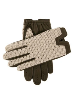 Men's Heritage Crochet-Back Leather Driving Gloves -Dents Luxury Accessories Sales 15 1003 Hunter