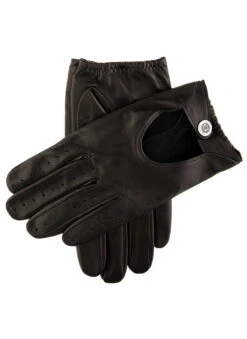 Men's Heritage Two-Colour Leather Driving Gloves -Dents Luxury Accessories Sales 15 1094 Black Black