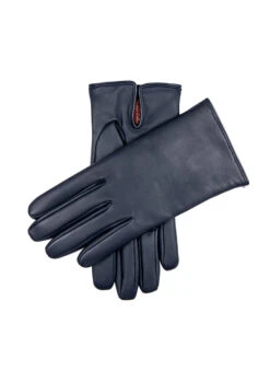 Men's Heritage Touchscreen Cashmere-Lined Leather Gloves -Dents Luxury Accessories Sales 15 1116 Navy