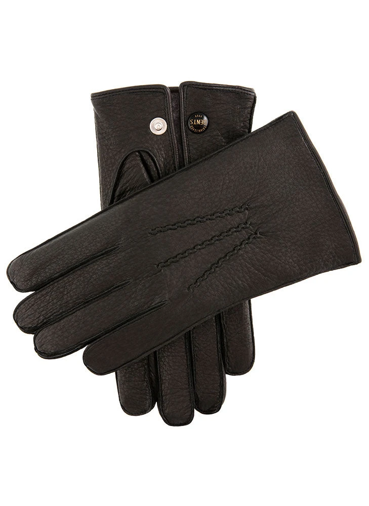 Men's Heritage Three-Point Fur-Lined Deerskin Leather Gloves 2 Men's Heritage Three-Point Fur-Lined Deerskin Leather Gloves - Image 2