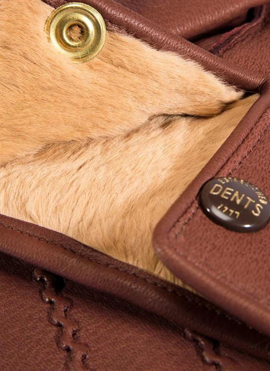 Men's Heritage Three-Point Fur-Lined Deerskin Leather Gloves 9 Men's Heritage Three-Point Fur-Lined Deerskin Leather Gloves - Image 9