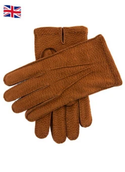 Men's Heritage Handsewn Cashmere-Lined Carpincho Leather Gloves -Dents Luxury Accessories Sales 15 1575 Cognac
