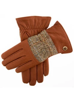 Men's Heritage Cashmere-Lined Harris Tweed And Deerskin Leather Gloves -Dents Luxury Accessories Sales 15 1598 Havana Grouse Beige b50b30b9 02b3 4372 bc77 582d893536cf