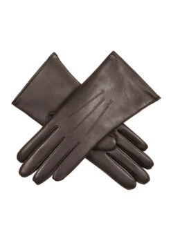 Women’s Heritage Touchscreen Three-Point Fur-Lined Leather Gloves -Dents Luxury Accessories Sales 17 1156 Mocca