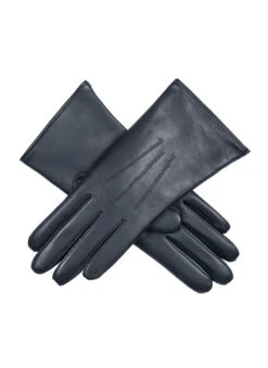Women’s Heritage Touchscreen Three-Point Fur-Lined Leather Gloves -Dents Luxury Accessories Sales 17 1156 Navy