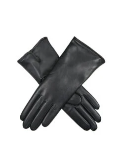 Women’s Heritage Touchscreen Cashmere-Lined Leather Gloves -Dents Luxury Accessories Sales 17 1157 Black Rose