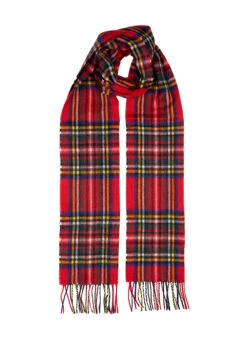 Heritage Tartan Check Cashmere Scarf With Tassels -Dents Luxury Accessories Sales 2 2070 Royal Stewart