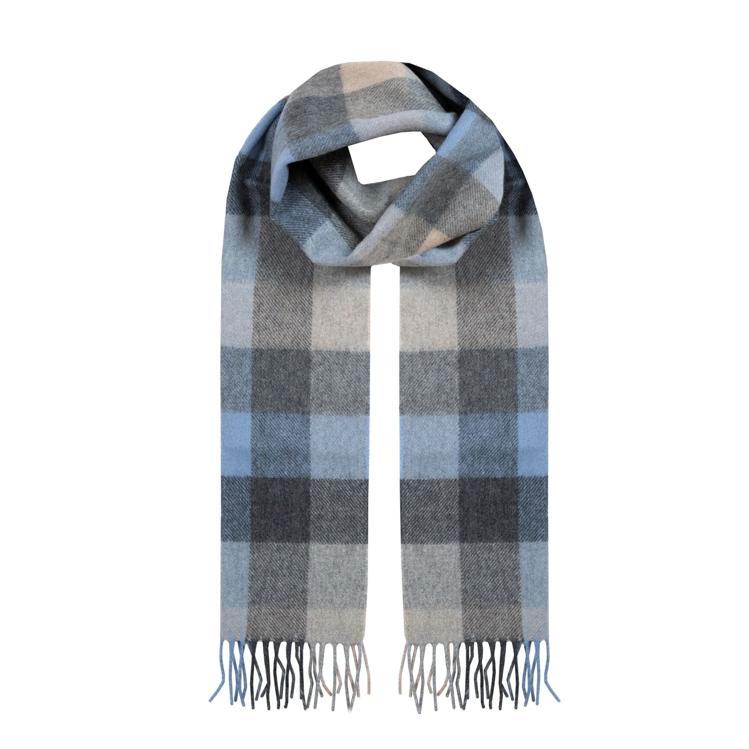 Heritage Bold Check Cashmere Scarf With Tassels 4 Heritage Bold Check Cashmere Scarf With Tassels - Image 4