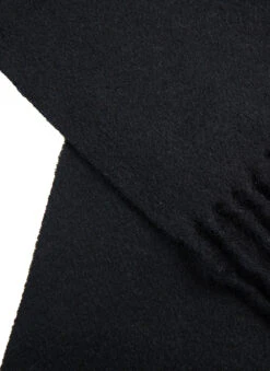 Men's Lambswool Scarf With Tassels -Dents Luxury Accessories Sales 2 2355BlackDetailWeb
