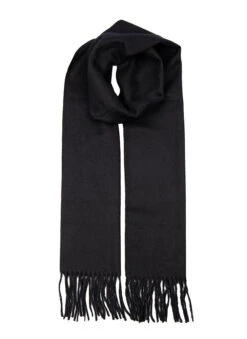Men's Lambswool Scarf With Tassels -Dents Luxury Accessories Sales 2 2355BlackMainWeb