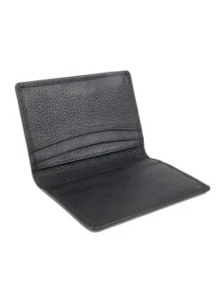 Men's Pebble Grain Leather Card Holder With RFID Blocking -Dents Luxury Accessories Sales 23 5500BlackOpen