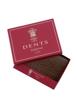 Crocodile Print Leather Passport Holder With RFID Blocking -Dents Luxury Accessories Sales 23 5533Brown 4