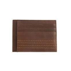 Men's Contrast Stitch Pebble Grain Leather Card Holder With RFID Blocking -Dents Luxury Accessories Sales 23 5538 Brown Tan