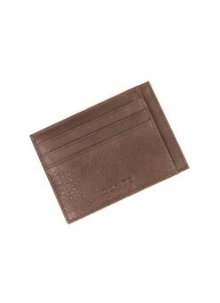Men's Contrast Stitch Pebble Grain Leather Card Holder With RFID Blocking -Dents Luxury Accessories Sales 23 5538 20brown tan back