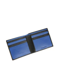 Men's Two-Colour Smooth Nappa Leather Bifold Wallet With RFID Blocking -Dents Luxury Accessories Sales 23 5541 20black royal blue 2