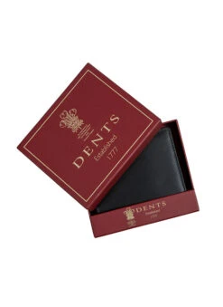 Men's Smooth Nappa Leather Bifold Wallet With RFID Blocking -Dents Luxury Accessories Sales 23 5550 Black Slate 6