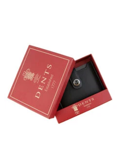 Men's Smooth Nappa Leather Card Holder With RFID Blocking And Case -Dents Luxury Accessories Sales 23 5551 Black Slate 6