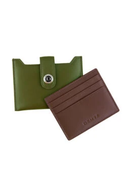 Men's Smooth Nappa Leather Card Holder With RFID Blocking And Case -Dents Luxury Accessories Sales 23 5551 Olive English Tan