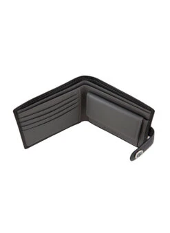 Men's Smooth Nappa Leather Bifold Wallet With RFID Blocking And Coin Purse -Dents Luxury Accessories Sales 23 5553 Black Slate 4