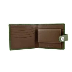 Men's Smooth Nappa Leather Bifold Wallet With RFID Blocking And Coin Purse -Dents Luxury Accessories Sales 23 5553 Olive English Tan