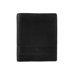 Men's Pebble Grain Leather Bifold Wallet With RFID Blocking And Zipped Pocket -Dents Luxury Accessories Sales 23 5558 Black 1