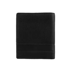Men's Pebble Grain Leather Bifold Wallet With RFID Blocking And Zipped Pocket -Dents Luxury Accessories Sales 23 5558 Black 2