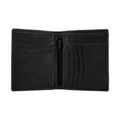 Men's Pebble Grain Leather Bifold Wallet With RFID Blocking And Zipped Pocket -Dents Luxury Accessories Sales 23 5558 Black 3