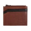 Men's Two-Colour Pebble Grain Leather Card Holder With RFID Blocking And Zipped Pocket