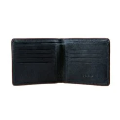 Men's Two-Colour Pebble Grain Leather Bifold Wallet With RFID Blocking -Dents Luxury Accessories Sales 23 5560 Black 3