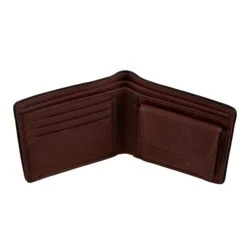 Men's Two-Colour Pebble Grain Leather Bifold Wallet With RFID Blocking And Coin Purse -Dents Luxury Accessories Sales 23 5561 Dark Tan 4