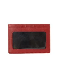Men's Smooth Nappa Leather Card Holder With RFID Blocking And Window Pocket