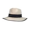 Women’s Straw Fedora Hat With Striped Black Ribbon