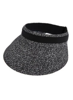 Women's Marl Straw Sun Visor With Ribbon Band -Dents Luxury Accessories Sales 3 1366 20black 20marl 20black
