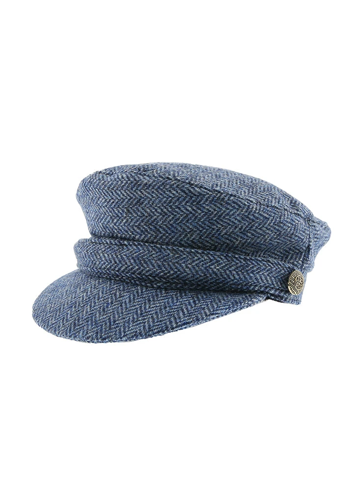 Women's Abraham Moon Herringbone Tweed Fisherman Cap 1 Women's Abraham Moon Herringbone Tweed Fisherman Cap