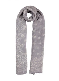 Women’s Pleated Floral And Paisley Pattern Lightweight Scarf 9 Women’s Pleated Floral And Paisley Pattern Lightweight Scarf -Dents Luxury Accessories Sales 4 1409CoolGrey