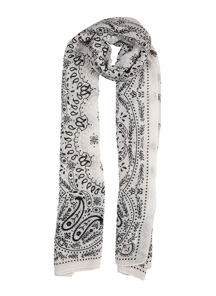Women’s Pleated Floral And Paisley Pattern Lightweight Scarf 4 Women’s Pleated Floral And Paisley Pattern Lightweight Scarf - Image 4