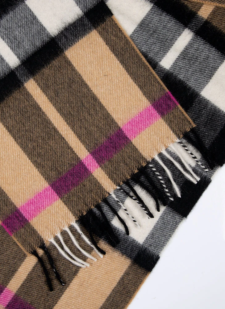 Heritage Plaid Check Cashmere Scarf With Tassels 4 Heritage Plaid Check Cashmere Scarf With Tassels - Image 4