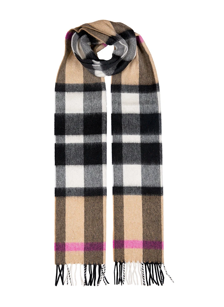 Heritage Plaid Check Cashmere Scarf With Tassels 1 Heritage Plaid Check Cashmere Scarf With Tassels