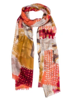 Women's Abstract Block Print Lightweight Scarf