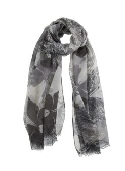 Women's Large Butterfly Print Lightweight Scarf -Dents Luxury Accessories Sales 4 2561 20silver 56248982 26bb 4f91 972f ba77ebd570e9