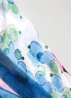 Women's Floral Print Lightweight Scarf With Border 9 Women's Floral Print Lightweight Scarf With Border -Dents Luxury Accessories Sales 4 2577 blue 2