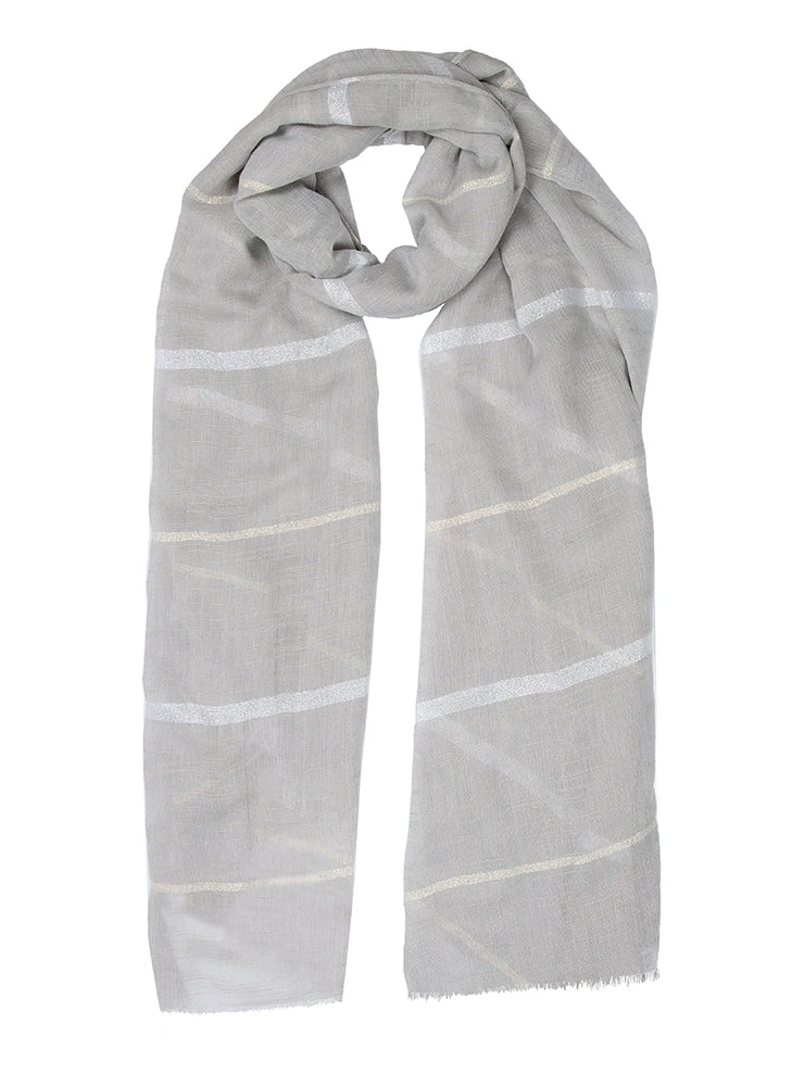 Women's Metallic Stripe Lightweight Scarf 1 Women's Metallic Stripe Lightweight Scarf